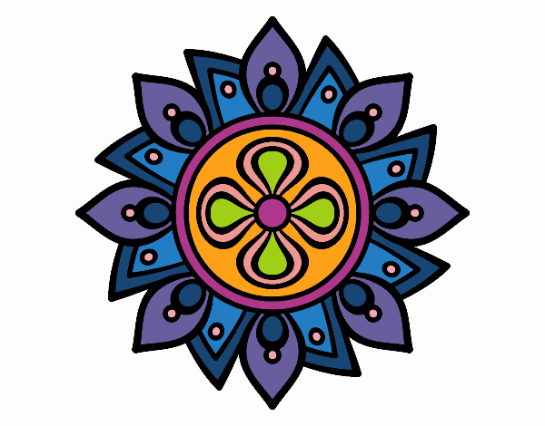 Dibujo Mandala flor sencilla pintado por Susab