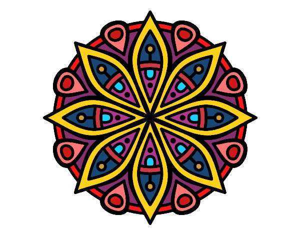 Dibujo Mandala para la concentración pintado por perla01