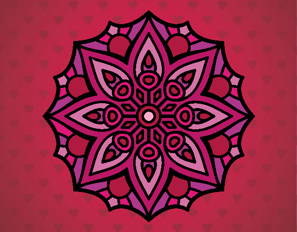 Dibujo Mandala simetría sencilla pintado por Jhaicy 