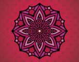 Dibujo Mandala simetría sencilla pintado por Jhaicy 