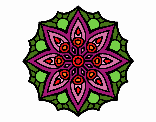 Dibujo Mandala simetría sencilla pintado por Susab