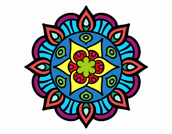 Dibujo Mandala vida vegetal pintado por mianassi