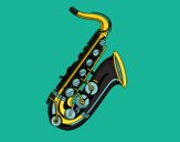 Dibujo Un saxofón pintado por diper