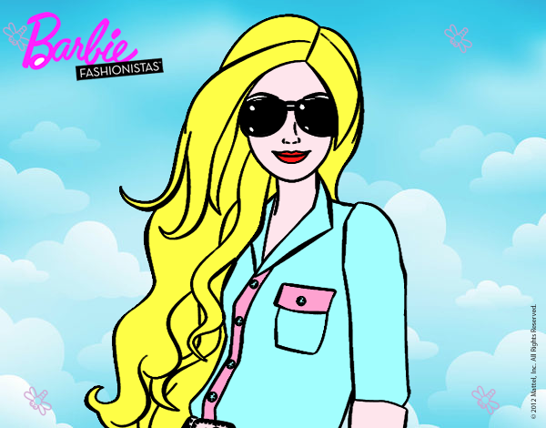 Dibujo Barbie con gafas de sol pintado por hermasa 