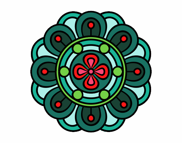Dibujo Mandala flor creativa pintado por bonfi