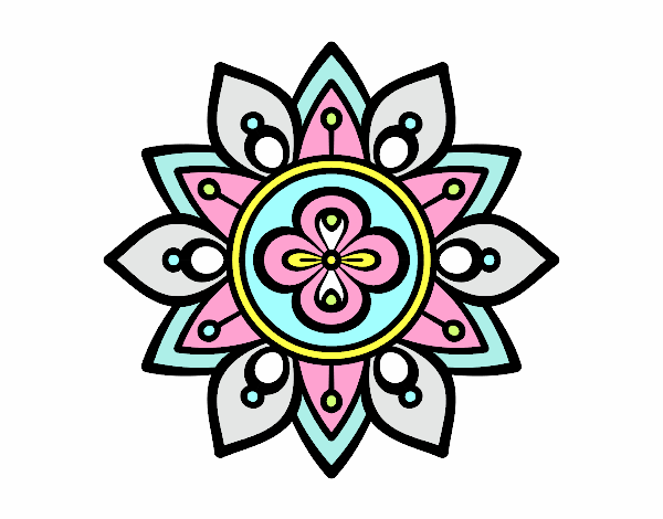 Dibujo Mandala flor de loto pintado por Osleannys 