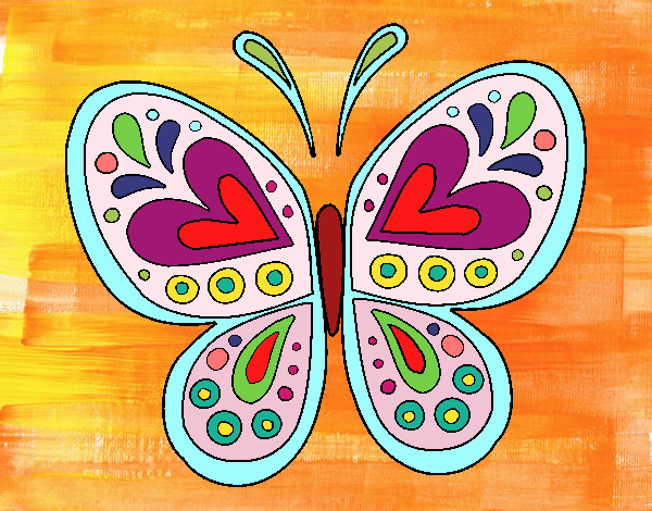 Dibujo Mandala mariposa pintado por ERICAM