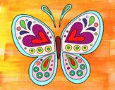 Dibujo Mandala mariposa pintado por ERICAM