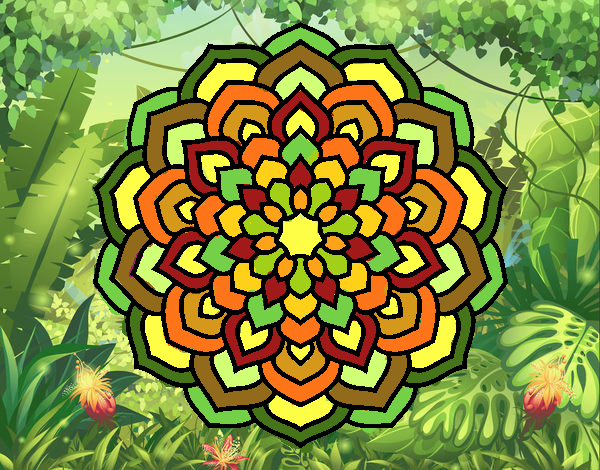Dibujo Mandala pétalos de flor pintado por GladysSC