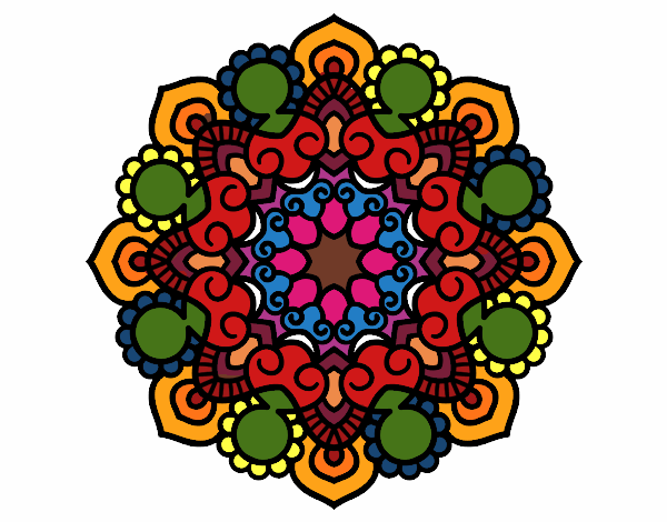 Dibujo Mandala reunión pintado por ilecab