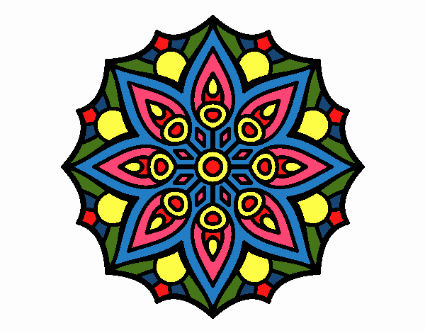 Dibujo Mandala simetría sencilla pintado por RudyZehle