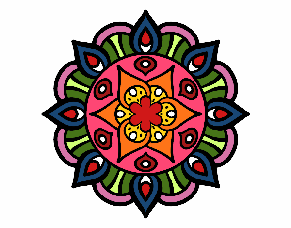 Dibujo Mandala vida vegetal pintado por ilecab