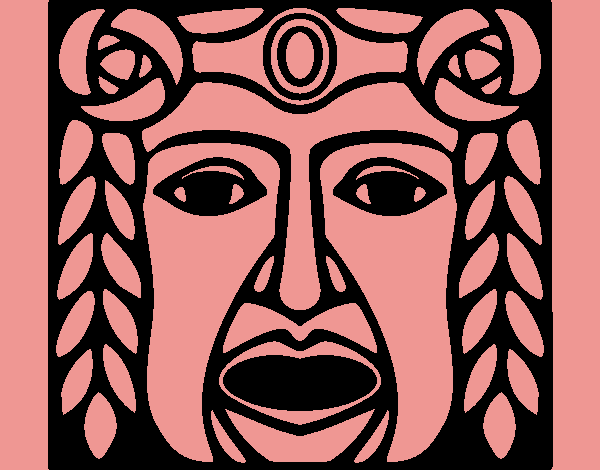 Dibujo Máscara Maya pintado por salomerua