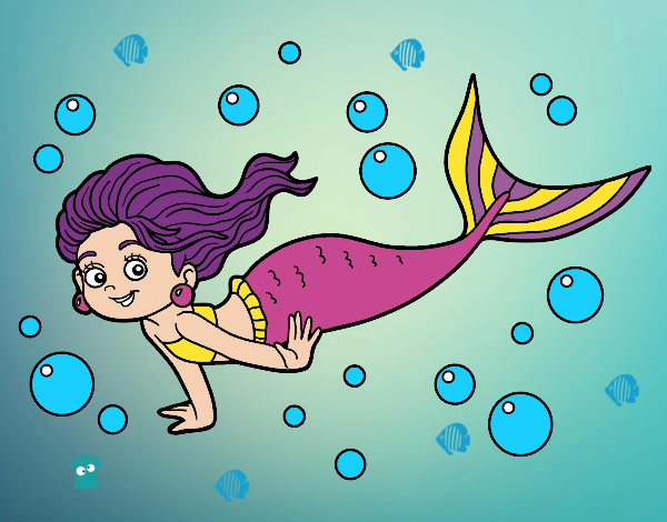 Dibujo Sirena del mar pintado por sara1234