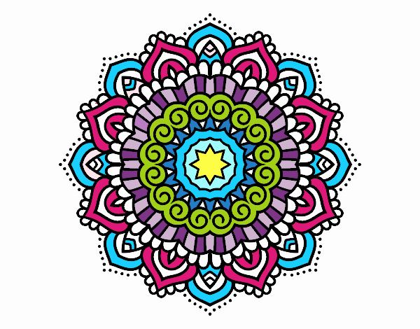 Dibujo Mandala estrella decorada pintado por Liz1902 