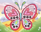 Dibujo Mandala mariposa pintado por carolina28