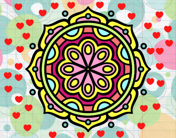Dibujo Mandala para meditar pintado por yanito