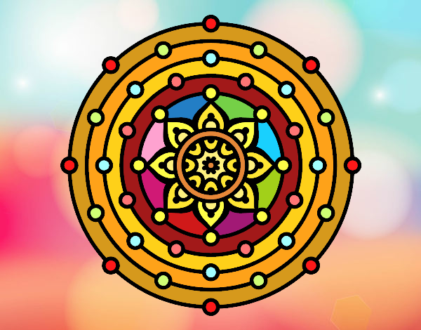 Dibujo Mandala sistema solar pintado por miyudi