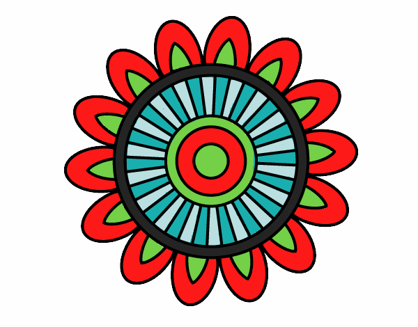 Dibujo Mandala solar pintado por bonfi