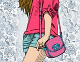 Dibujo Chica con bolso pintado por CeceDrake