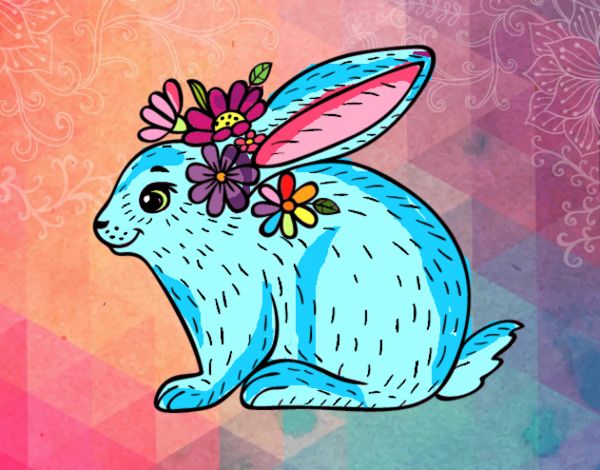 Dibujo Conejo primaveral pintado por cuyito