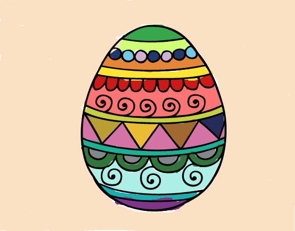 Dibujo Huevo de Pascua decorado pintado por Schmitt