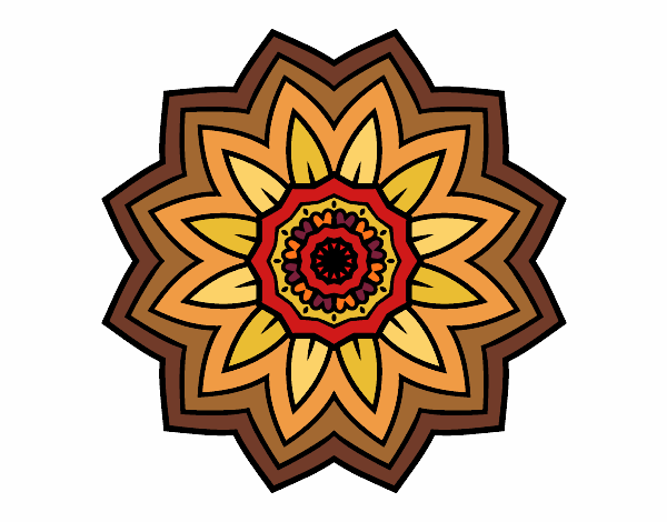 Dibujo Mandala flor de girasol pintado por bonfi
