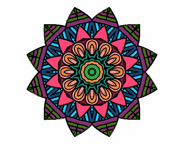 Dibujo Mandala frutal pintado por bonfi