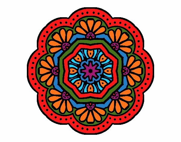 Dibujo Mandala mosaico modernista pintado por bonfi