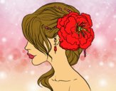 Dibujo Tocado  de novia con flor  pintado por CeceDrake