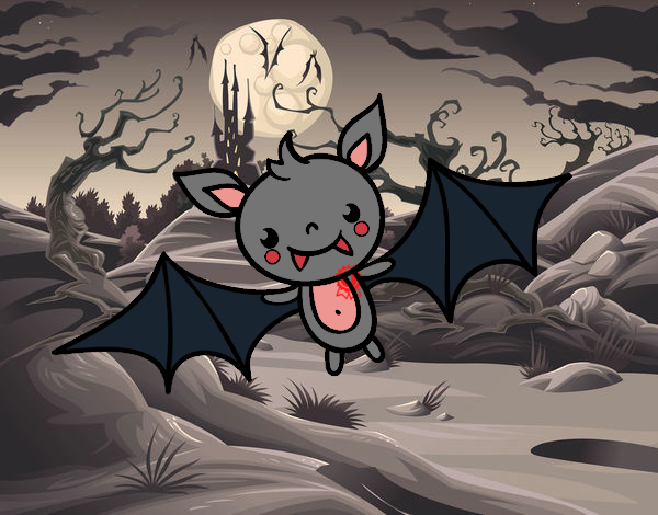 Dibujo Un murciélago de Halloween pintado por Demian23