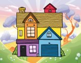Dibujo Casa unifamiliar americana pintado por LosPrimos6