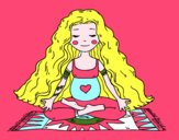 Dibujo Embarazada practicando yoga pintado por VANITA
