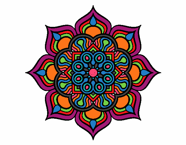 Dibujo Mandala flor de fuego pintado por bonfi