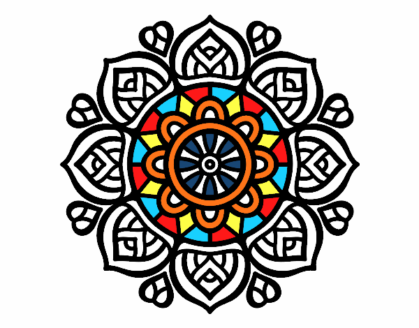 Dibujo Mandala para la concentración mental pintado por jbiacchi