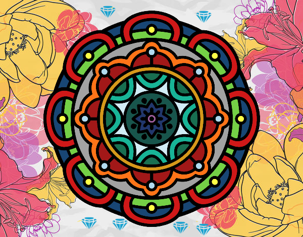 Dibujo Mandala para la relajación mental pintado por julietama