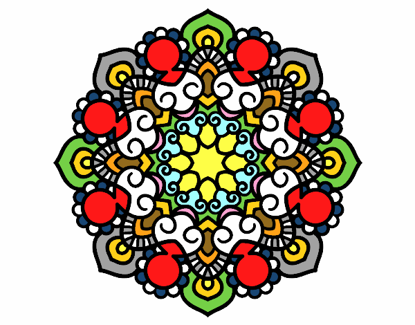 Dibujo Mandala reunión pintado por jbiacchi