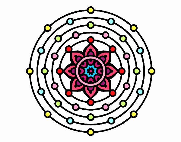 Dibujo Mandala sistema solar pintado por julyz