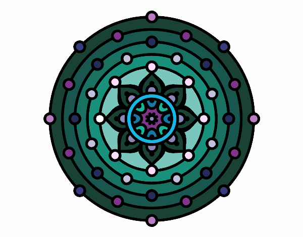 Dibujo Mandala sistema solar pintado por bonfi