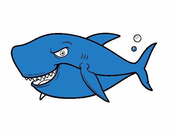 Dibujo Tiburón dentudo pintado por fact