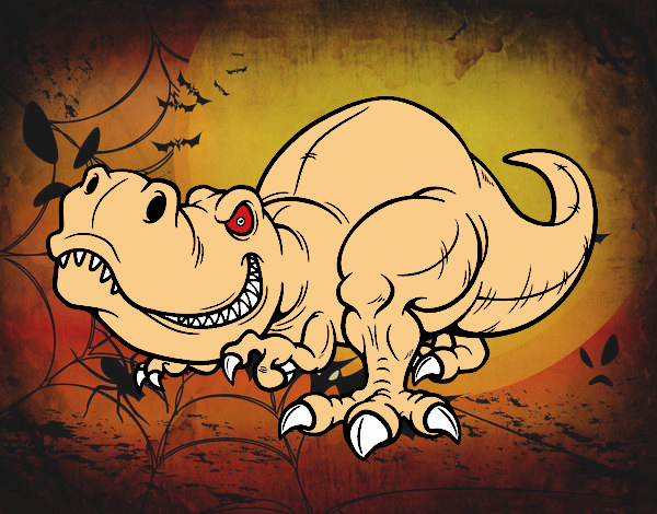Dibujo Tyrannosaurus Rex pintado por fact