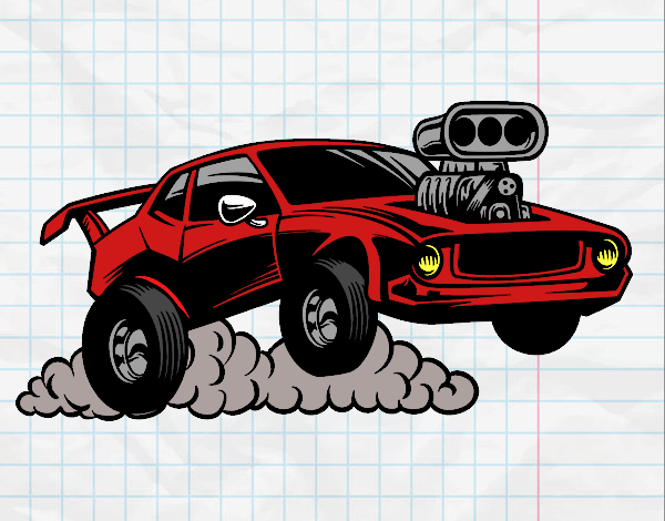 Dibujo Deportivo muscle car pintado por Tuercas