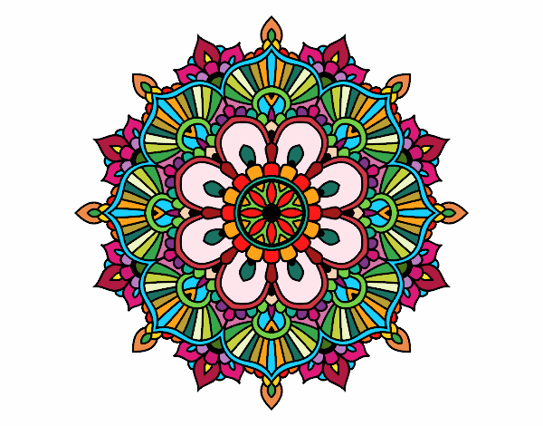 Dibujo Mandala destello floral pintado por Atobomu