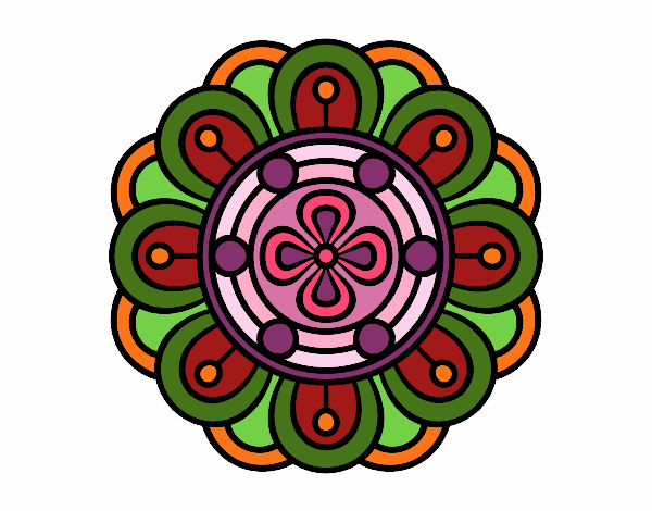 Dibujo Mandala flor creativa pintado por bonfi