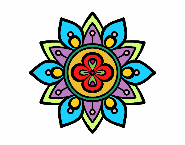 Dibujo Mandala flor de loto pintado por pack