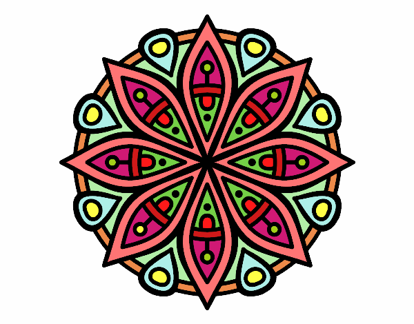 Dibujo Mandala para la concentración pintado por pack