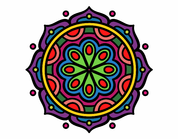 Dibujo Mandala para meditar pintado por pack