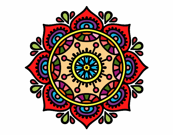 Dibujo Mandala para relajarse pintado por pack