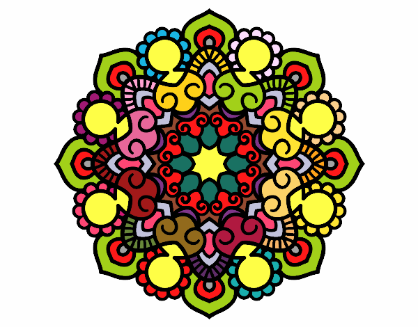 Dibujo Mandala reunión pintado por pack