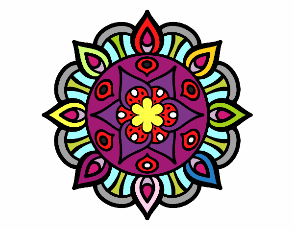 Dibujo Mandala vida vegetal pintado por pack